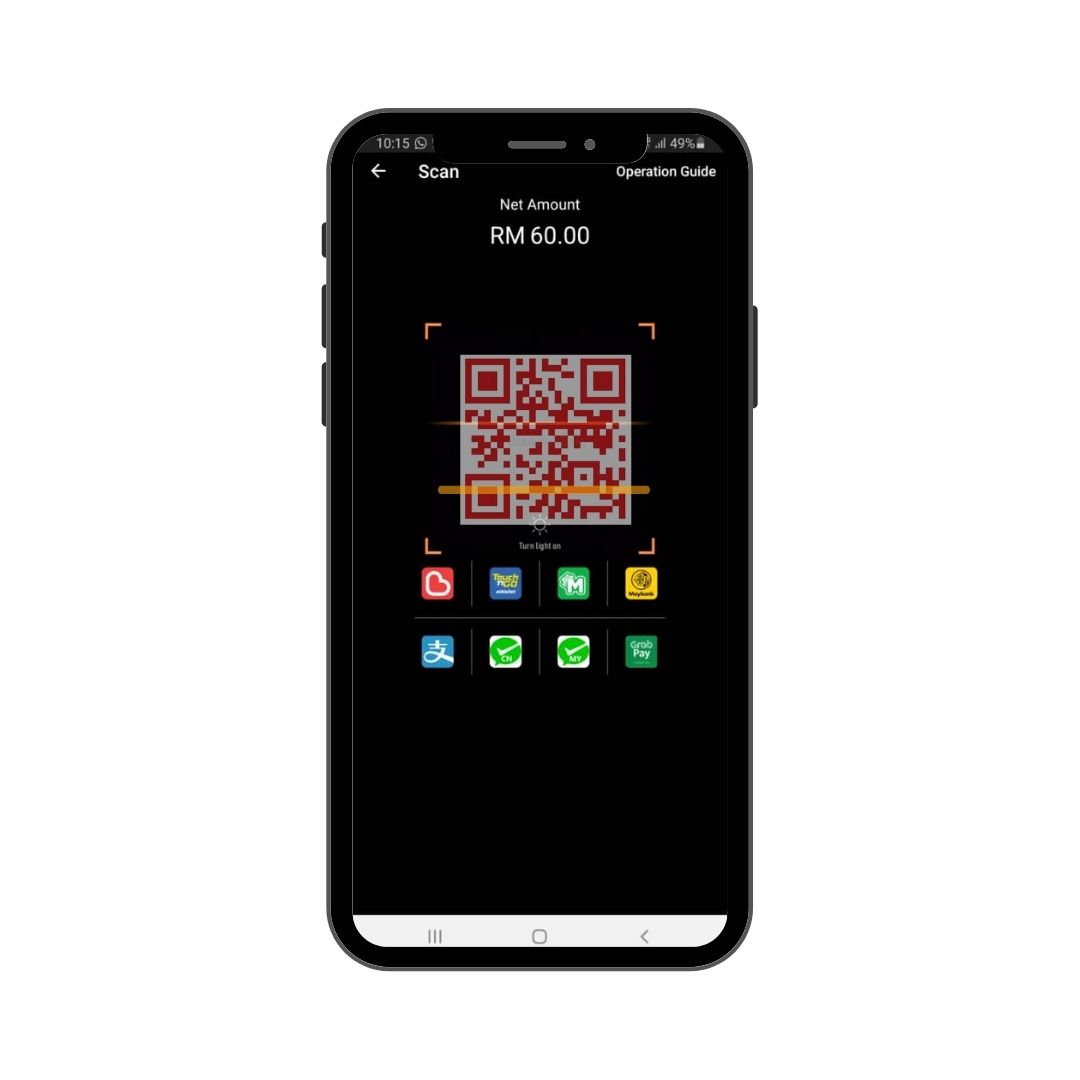 Step 02 -  Scan customer's QR for payment